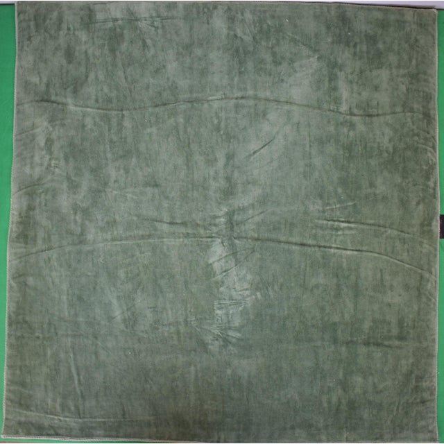 Traditional Hand Needlepoint Golfing Theme Bridge Table Cover W/ Celadon Green Border For Sale - Image 3 of 10