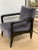 Art Deco Style Black Ebony Finish and Grey Cotton Velvet Atena Armchair by Casa Botelho For Sale - Image 4 of 11
