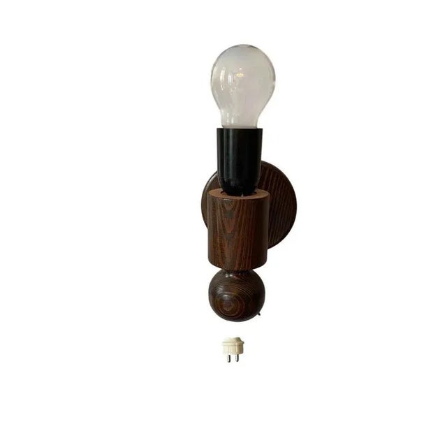 Vintage Wall Lamps in Stained Pine from Markslöjd, Sweden, 1970s For Sale - Image 6 of 8