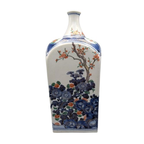 Edit 18th Century Large Edo Period Polychrome Tokkuri Sake Bottle For Sale