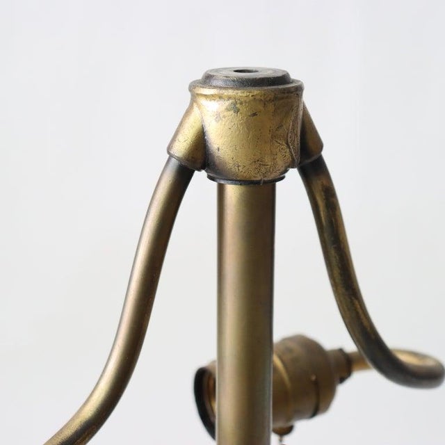 Antique Bradley & Hubbard School Arts & Crafts 8 Panel Slag Glass Lamp C1920 For Sale - Image 15 of 18