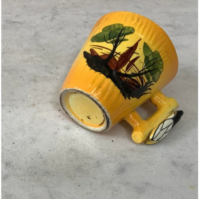 1950s Yellow French Majolica Cicada Cup For Sale In Austin - Image 6 of 7