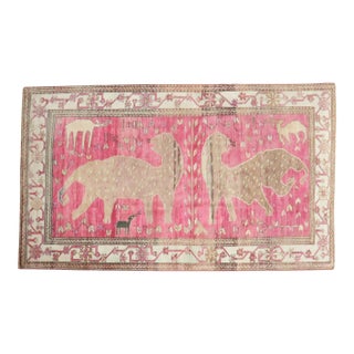 Vintage Zabihi Collection Pink Komodo Dragon Armenian Rug - 5'2" x 9'4" For Sale
