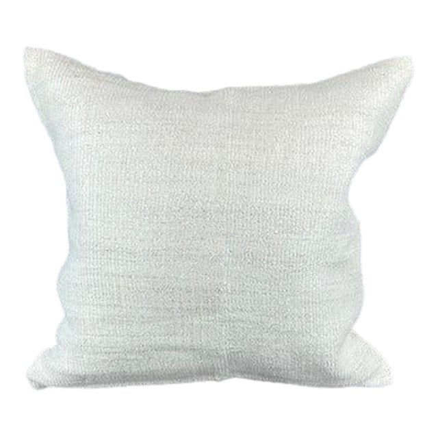 20 x 20 Hemp Pillow Turkish Cushion Natural Grayish White Pillow Cushion Cover For Sale