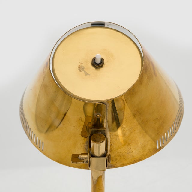 Idman 1960s Paavo Tynell 9227 Table Lamp Idman Brass Finland For Sale - Image 4 of 14