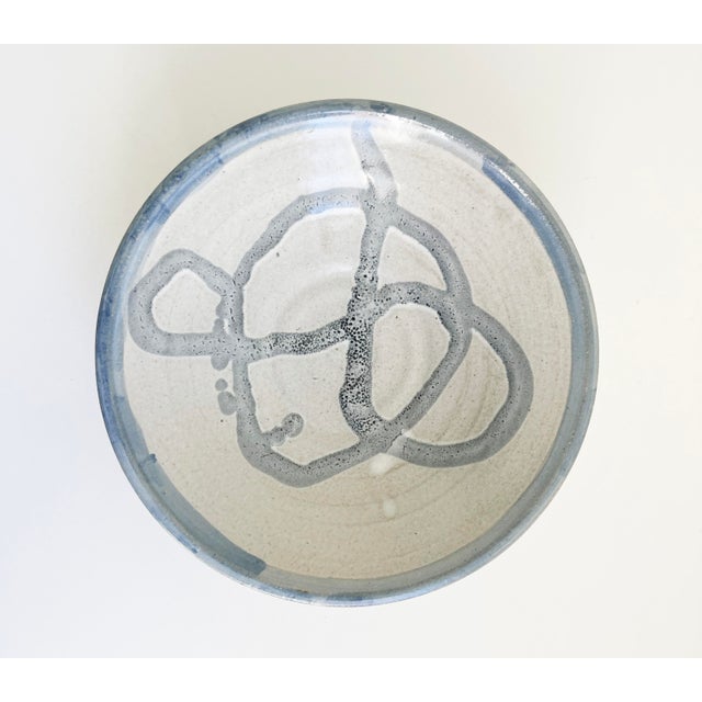 Mid-Century Blue Abstract Studio Pottery Bowl For Sale In Sacramento - Image 6 of 9