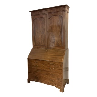 Antique American Black Walnut Two Piece Secretaire For Sale