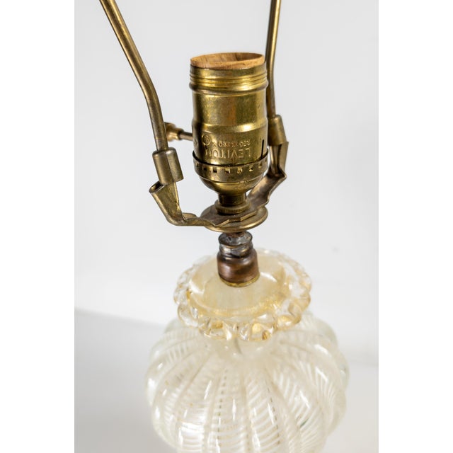 Mid-Century Modern Italian Murano Glass Table Lamp, Possibly Seguso For Sale - Image 9 of 14