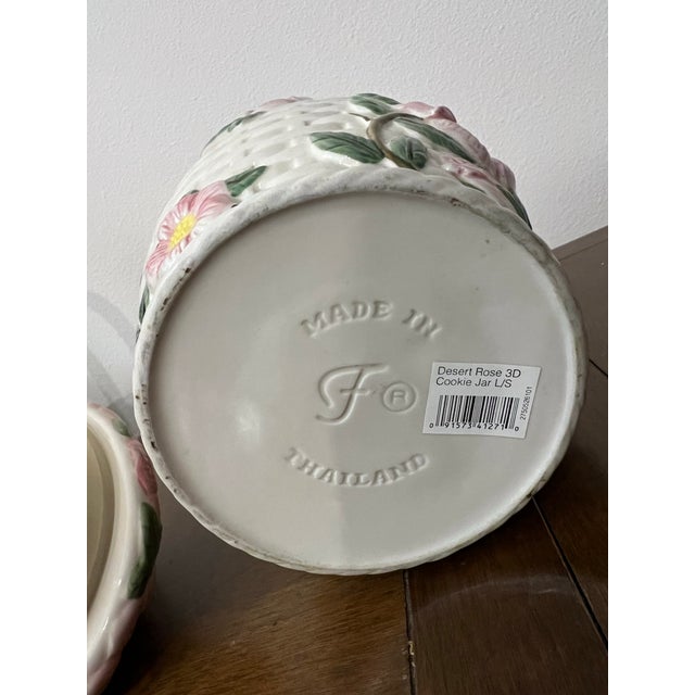 Ceramic Late 20th Century Francisan Ware Desert Rose Basket Weave Canister For Sale - Image 7 of 7
