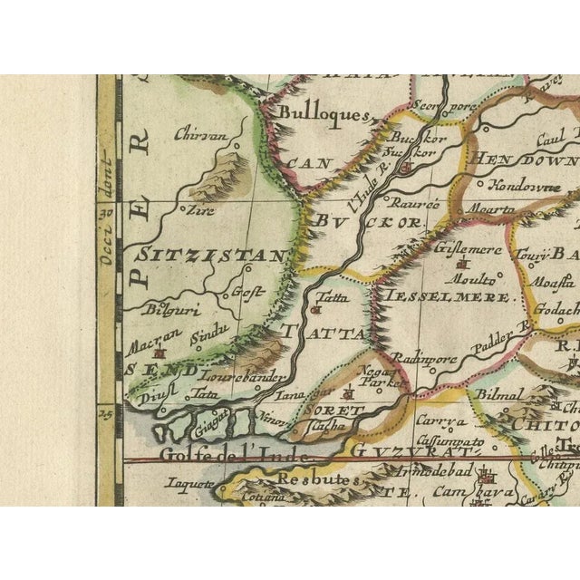 Antique Map Cartographic of Mughal Dominion, 1705 For Sale - Image 4 of 8