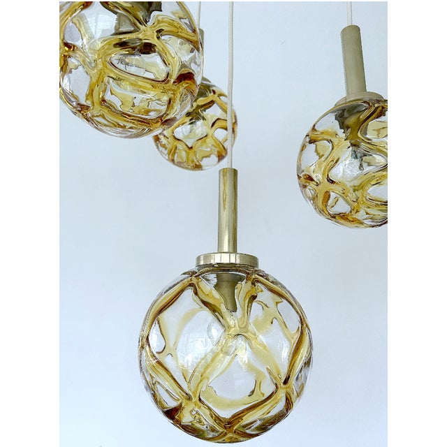 Vintage Glass Pendant Light from Doria Leuchten, 1970s For Sale - Image 13 of 14