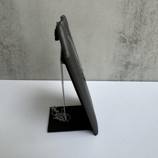 Modern 14kt White Gold Diamond Shaped Diamond Necklace - 0.15ctw Diamonds, Adjustable For Sale - Image 3 of 5