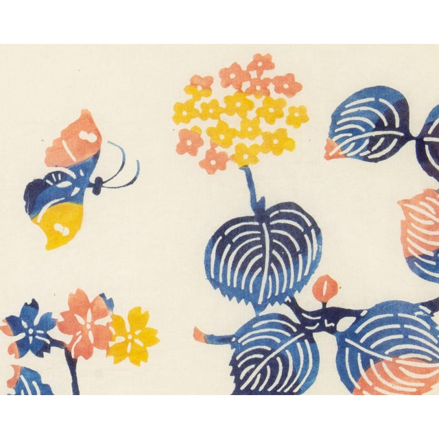 Japanese Stencil Dyed Print by Kichiemon Okamura For Sale - Image 4 of 7