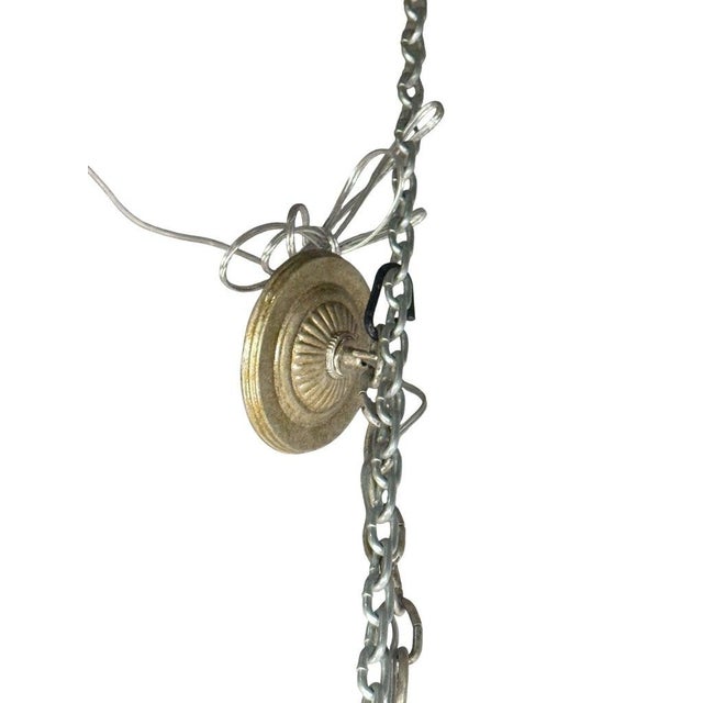 Elegant Rock Crystal and Iron Six-Light Chandelier For Sale - Image 13 of 14