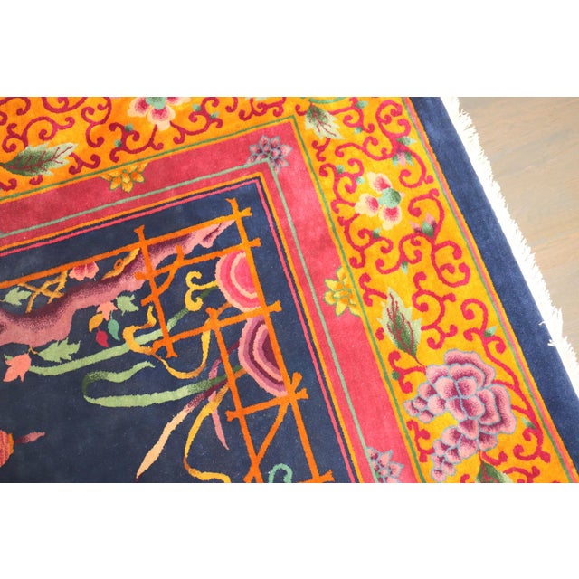 Textile Art Deco Chinese Carpetrug no. 10957 For Sale - Image 7 of 10