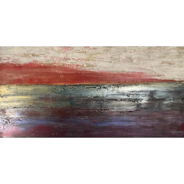 Original Abstract Seascape. Large Painting Acrylic on Board For Sale
