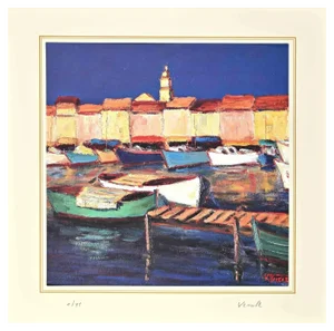 After Nicholas Verrall, The Picturesque Harbor, Lithograph, Late 20th Century