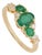 14k Gold 1.09ct Natural Oval Emerald & Diamond Cluster Ring Size 7 For Sale