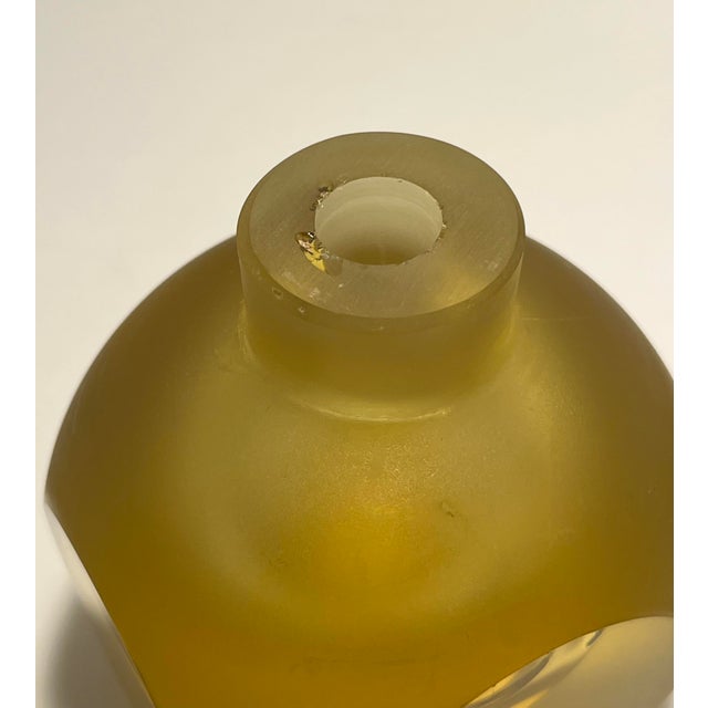 1960’s Vintage Murano Sommerso Amber Cut Glass Perfume Bottle With Stopper For Sale - Image 4 of 7