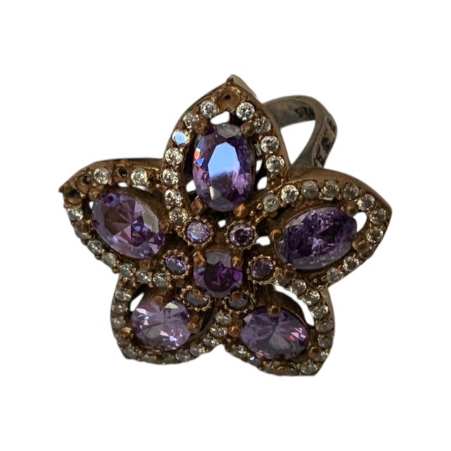1960s 1960s Amethyst Sterling Silver Ring, Size 9.5 For Sale - Image 5 of 5