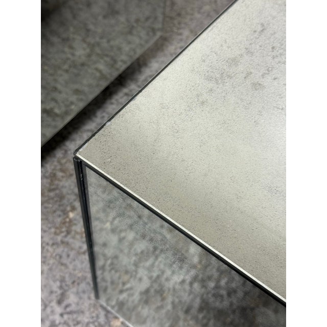 Bespoke Mirrored Cube Side Tables, Pair For Sale - Image 4 of 12