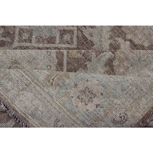 Modern Tabriz Design Rug by Keivan Woven Arts in Warm Brown Tones 9'3 X 11'8 For Sale - Image 16 of 17