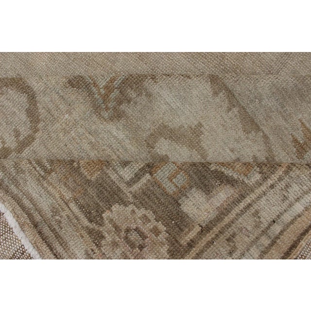 Early 20th Century Large Square Size Vintage Turkish Oushak Rug in Earthy Tones With Medallion For Sale - Image 11 of 12