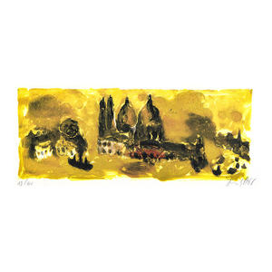 1968 Christian Kruck Cloudy Skyline Lithograph