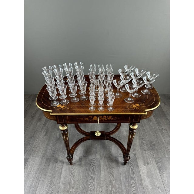 20th Century Crystal Glasses with Cerdagne Pattern from Saint Louis, Set of 54 For Sale - Image 5 of 12