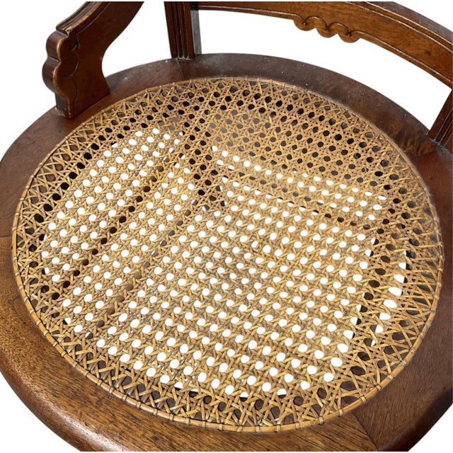 Late 20th Century Late 20th Century Victorian Eastlake Side Chair With Cane Seat For Sale - Image 5 of 11