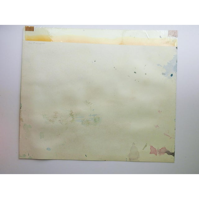 Paper Late 20th Century Impressionist Mountain Stream Watercolor Painting For Sale - Image 7 of 7