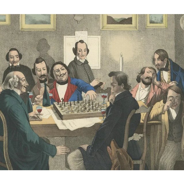 Gentleman Playing a Tense Game of Chess, Paper For Sale - Image 3 of 7