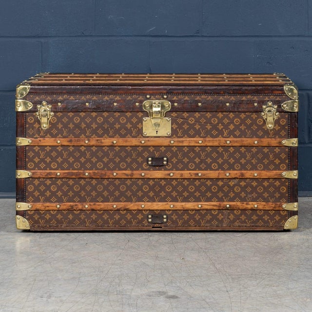 Antique French Trunk in Woven Monogram Canvas from Louis Vuitton, 1896 For Sale - Image 3 of 18