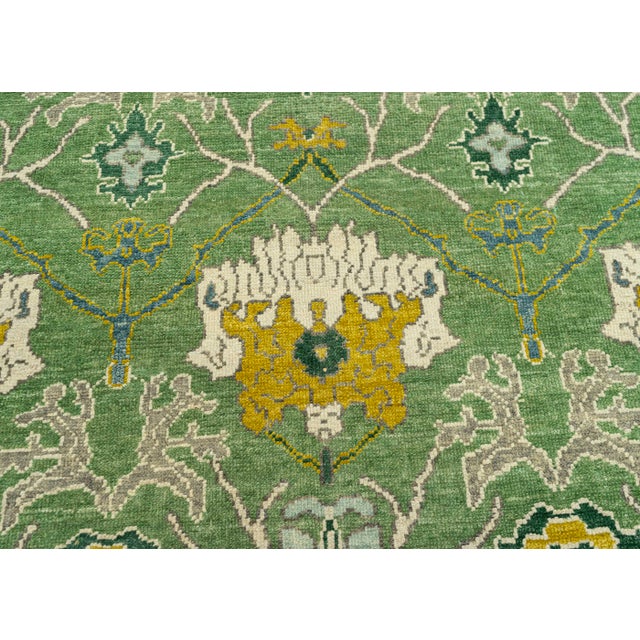 Turkish Oushak Rug 9'8" x 13'2" For Sale - Image 4 of 4