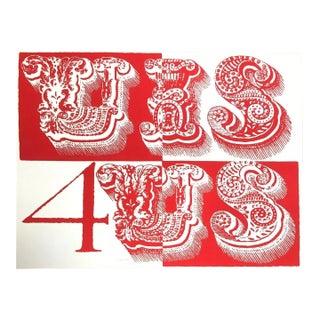 Sister Corita Kent 1968 Serigraph, Signed in Pencil: "u is for us" For Sale