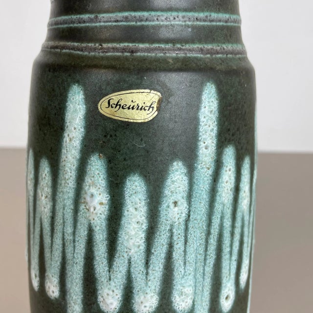 Zig Zag Pottery Fat Lava Vase by Scheurich, Germany, 1970s For Sale - Image 6 of 14