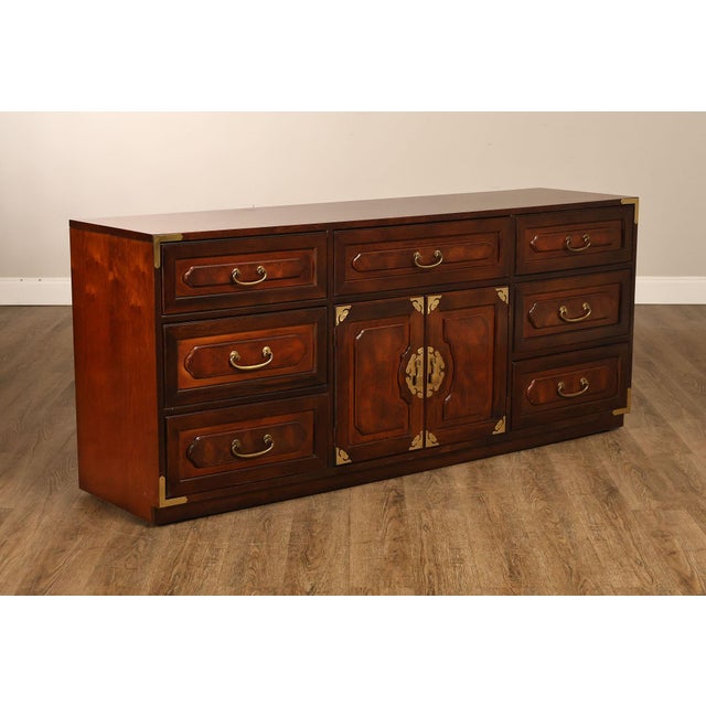 Campaign Bernhardt Vintage Campaign Style Door Chest For Sale - Image 3 of 18