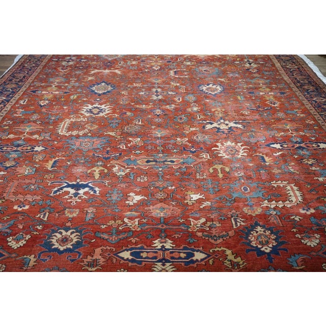 Fine Antique Serapi Rug 11'5'' X 17'10'' For Sale - Image 10 of 11