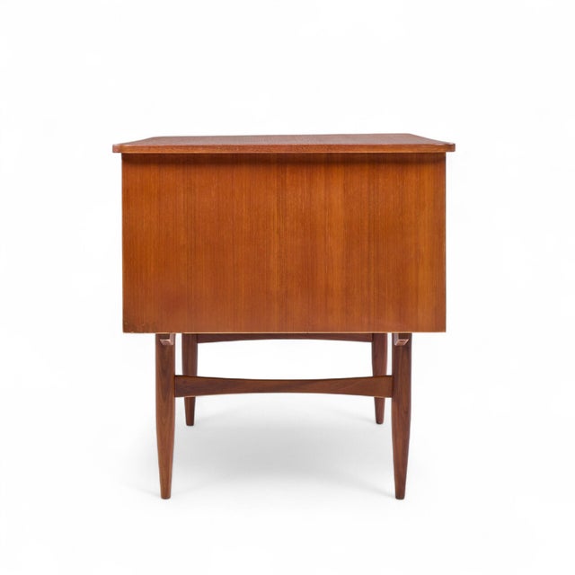 Mid 20th Century Maurice Villency Style Mid Century Teak Desk With Bookcase Front For Sale - Image 5 of 10