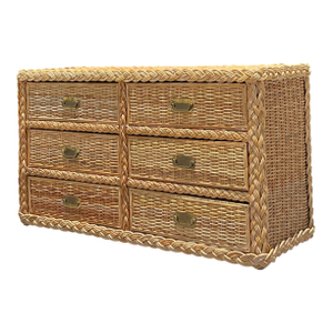 Vintage Braided Light Rattan Dresser