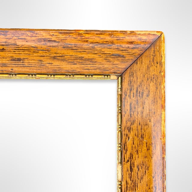 Mid 20th Century Arts & Crafts Oak Frame Vintage 1940’ Original For Sale - Image 5 of 8