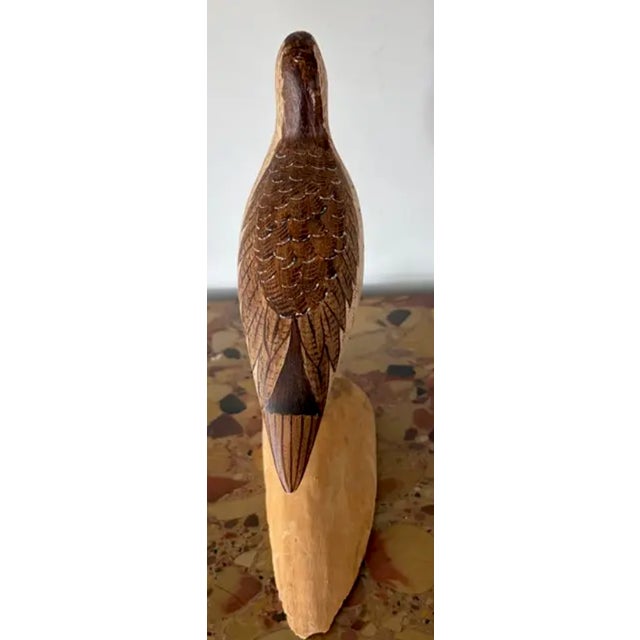 Vintage Hand Carved and Painted Wooden Shorebird, Folk Art For Sale - Image 4 of 7