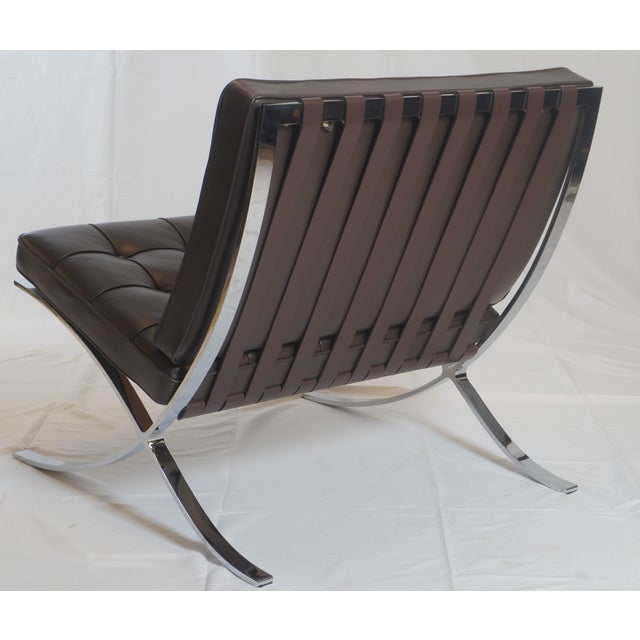 Mid-Century Modern Knoll Barcelona Leather Chair and Ottoman Designed by Ludwig Mies Van Der Rohe For Sale - Image 3 of 11
