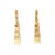 A pair of late 20th-century hoop earrings crafted from 18k gold. The design features a sleek, elongated form with a subtle...
