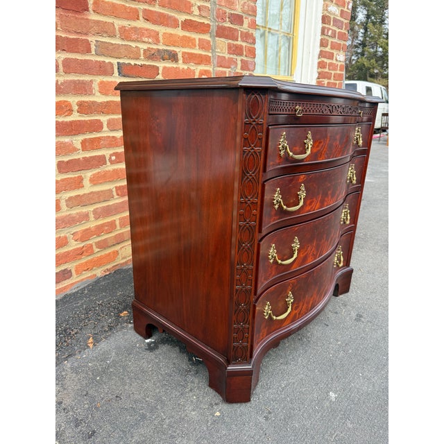 Henkel Harris Chippendale Style Serpentine Top Bachelor Chest of Drawers For Sale - Image 17 of 18