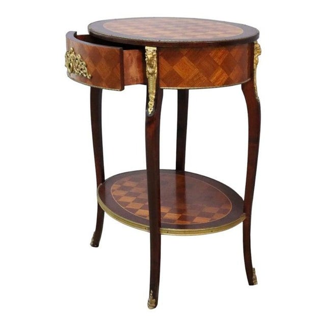 1920s Pair Spanish French Louis XV Style Rosewood Prquetry & Figural Ormolu Stands For Sale - Image 14 of 14