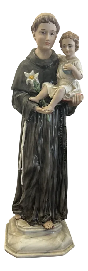 Enamelled Porcelain Statue of St. Anthony, Italy, 1980s