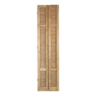 Antique French Bleached Wood Shutters, a Pair For Sale