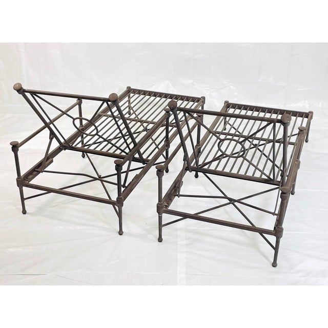 Brick Red Pair of Restoration Hardware "Catalina" Aluminum Outdoor Lounge Chairs For Sale - Image 8 of 16