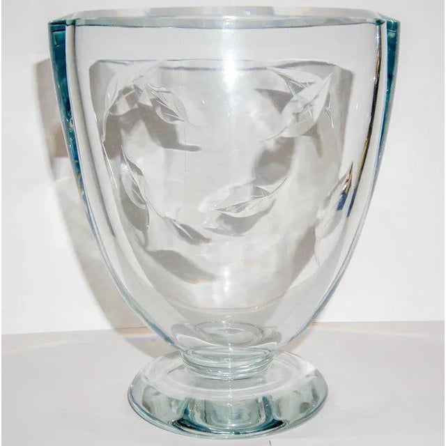 Mid-Century Modern Orrefors Leaf Motif Vase For Sale - Image 3 of 8